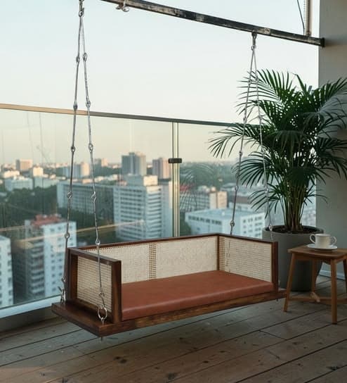 Double Seater Wooden Swing